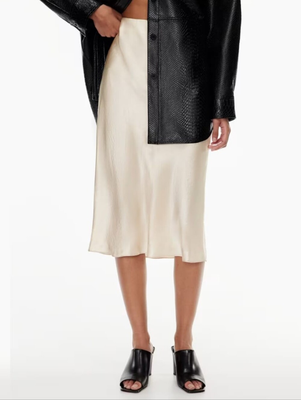Babaton Satin Midi Slip Skirt